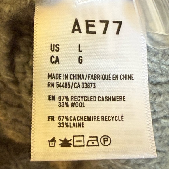 Grey Wool Cashmere Fishermans Knit Cardigan New Size Large AE77 Premium - Picture 8 of 9